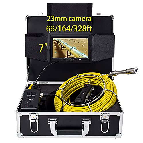 Endoscope Camera 66ft Pipe Camera 7" LCD Monitor 4500mAh - Waterproof IP68 Pipeline Inspection Snake Cam for Duct HVAC