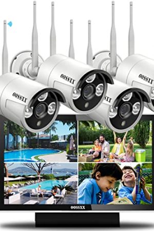 All-in-One Monitor Wireless Outdoor Security Camera System with Dual Antennas, WiFi Monitor