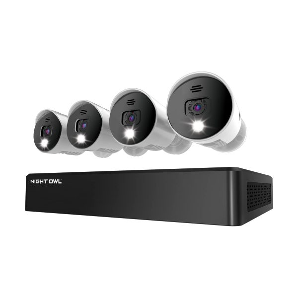 4-Channel Bluetooth Video Home Security System with 4K UHD Spotlight Cameras and Audio – Secure Wireless Setup, Privacy Protection, and 1TB Storage