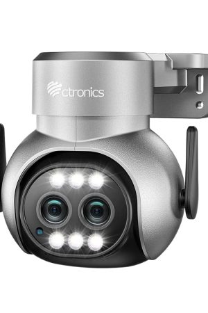 Ctronics Dual Lens Outdoor WiFi Camera – 6X Hybrid Zoom, Auto Tracking, Color Night Vision, 2-Way Talk