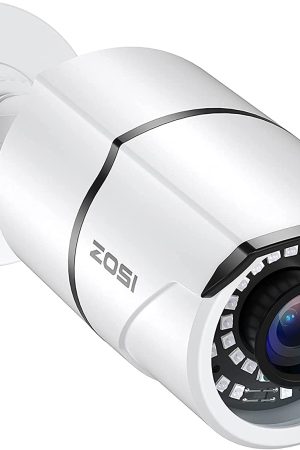 ZOSI 1080P 4-in-1 TVI/CVI/AHD/CVBS CCTV Security Camera: Night Vision, 100ft Range, Weatherproof Bullet Camera, Renewed