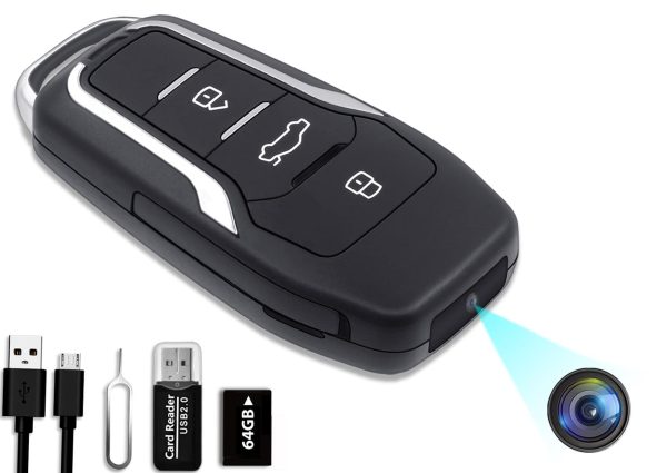 64GB Spy Camera Car Key: HD 1080P Hidden Nanny