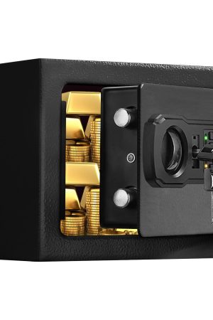 Fireproof Small Safe Box - Protect Valuables in Home, Hotels, and Business - 0.23 Cu ft Mini Fireproof Safe with Combination Lock (17sp-black-1)
