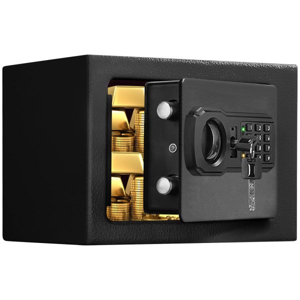 Fireproof Small Safe Box - Protect Valuables in Home, Hotels, and Business - 0.23 Cu ft Mini Fireproof Safe with Combination Lock (17sp-black-1)