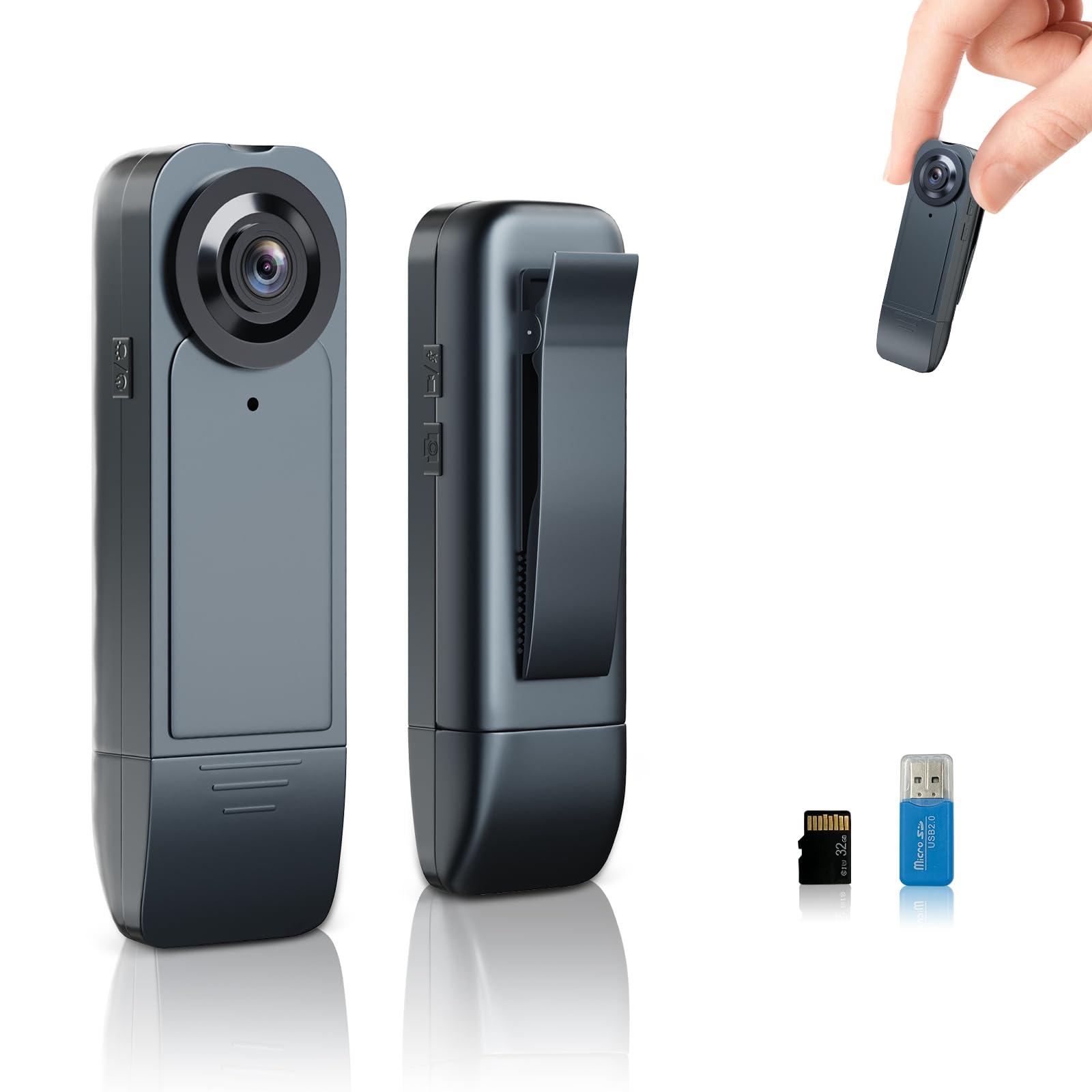 Brathird Mini Body Camera - 1080P 64GB Body Worn Camera for Cycling, Home, and Office Security