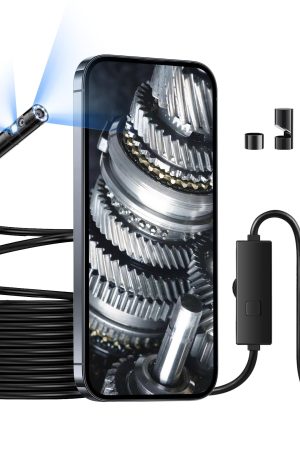 Dual-Lens Endoscope Camera with Light: 1920P HD, 16.5FT Semi-Rigid Cable, IP67 Waterproof, Cool Gadgets for Men