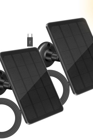 2 Pack Solar Panel - 360° Adjustable Power for Outdoor