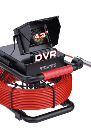 SYOWNFS 165ft Sewer Camera, 4.3" DVR Monitor, and Waterproof Borescope for Home Drain Inspection (50M/165FT)