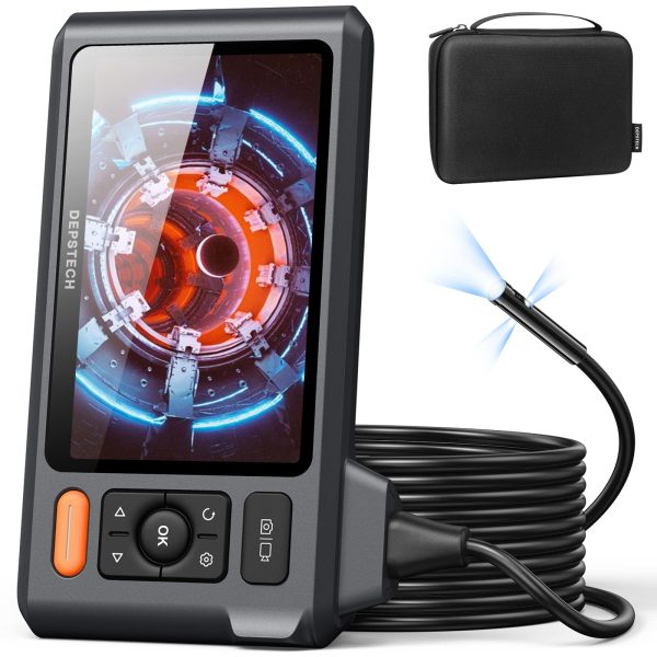 DEPSTECH Triple Lens Borescope Inspection Camera: 5" IPS Screen, 1080P Sewer Camera, Ideal Tool for Wall