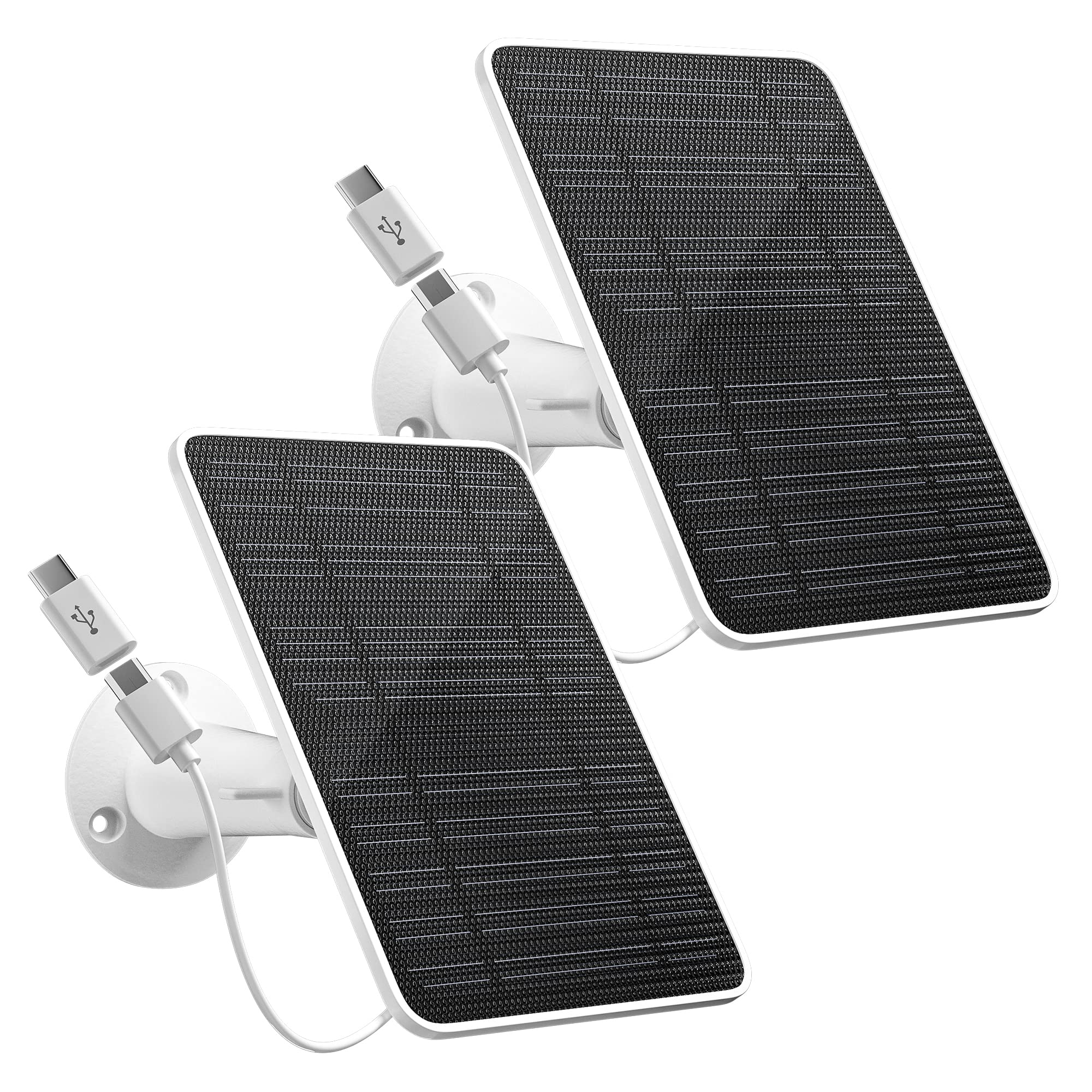 Empower Eufy Cameras with 5V 4W Solar Panels - Uninterrupted Power, IP65 Waterproof, 2 Pack for Ultimate Security