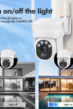 5MP Full HD PTZ Security Camera with Solar Charging, Motion Detection, and Two-Way Audio for Enhanced Home Surveillance