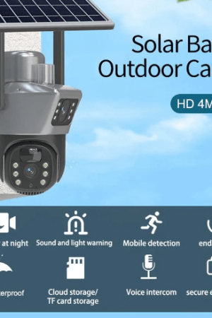 4K 8MP Solar-Powered Security Camera with 256GB Memory, IP66 Waterproof Rating, and Two-Way Audio for Enhanced Outdoor Surveillance.