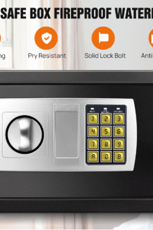 Sturdy solid steel digital safe available in multiple sizes and colors, designed for home, office, and commercial use, featuring dual access options for enhanced security.