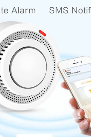 Zigbee/WiFi Smart Smoke Detector with 80dB alarm and real-time notifications, ideal for advanced home fire protection and safety.