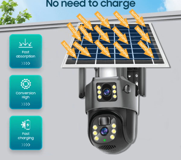 Linook V380 4K Dual Lens Solar Camera