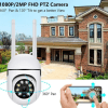Wall-mounted 2.4G WiFi smart security camera with 355° rotation, two-way audio, and night vision for both indoor and outdoor use. 