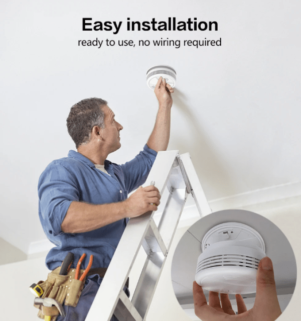 Smart WiFi Smoke Detector with 80DB Alarm – Seamless Integration with Tuya Smart Life App for Home Safety