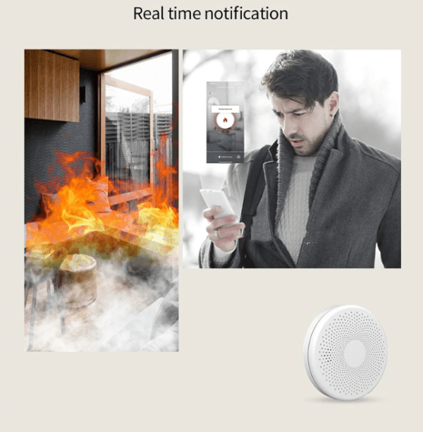 Ultra-Thin 2-in-1 Smoke and Carbon Monoxide Detector with WiFi and Bluetooth for Smart Home Safety