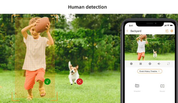 4MP AI Human Detection Wi-Fi Security Camera Alexa, and Google Assistant for Outdoor Smart Monitoring with Night Vision