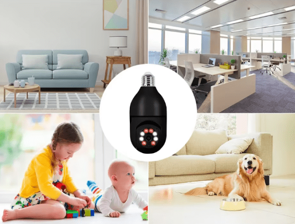 5G Dual-Band E27 Bulb Camera – Ideal for Indoor and Outdoor Full Color Night Vision Surveillance