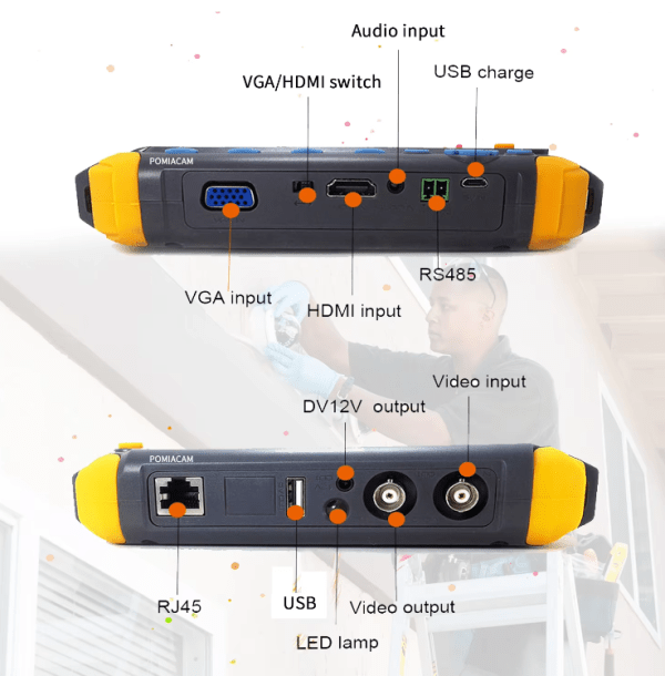 IV8W CCTV Tester Monitor for 8MP AHD/TVI/CVI Camera Testing with HDMI Input and PTZ Control