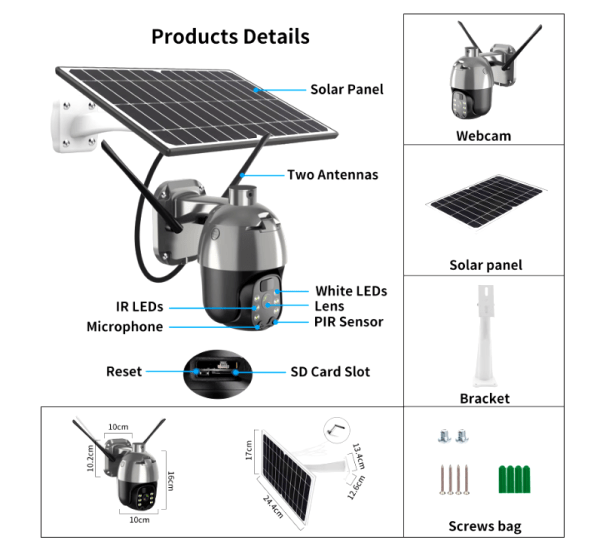 Smart Solar-Powered 1080P Security Camera with Two-Way Audio and Remote Monitoring