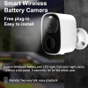 Vstarcam CB54 solar-powered outdoor security camera with full-color night vision, two-way audio, and PIR human detection. 